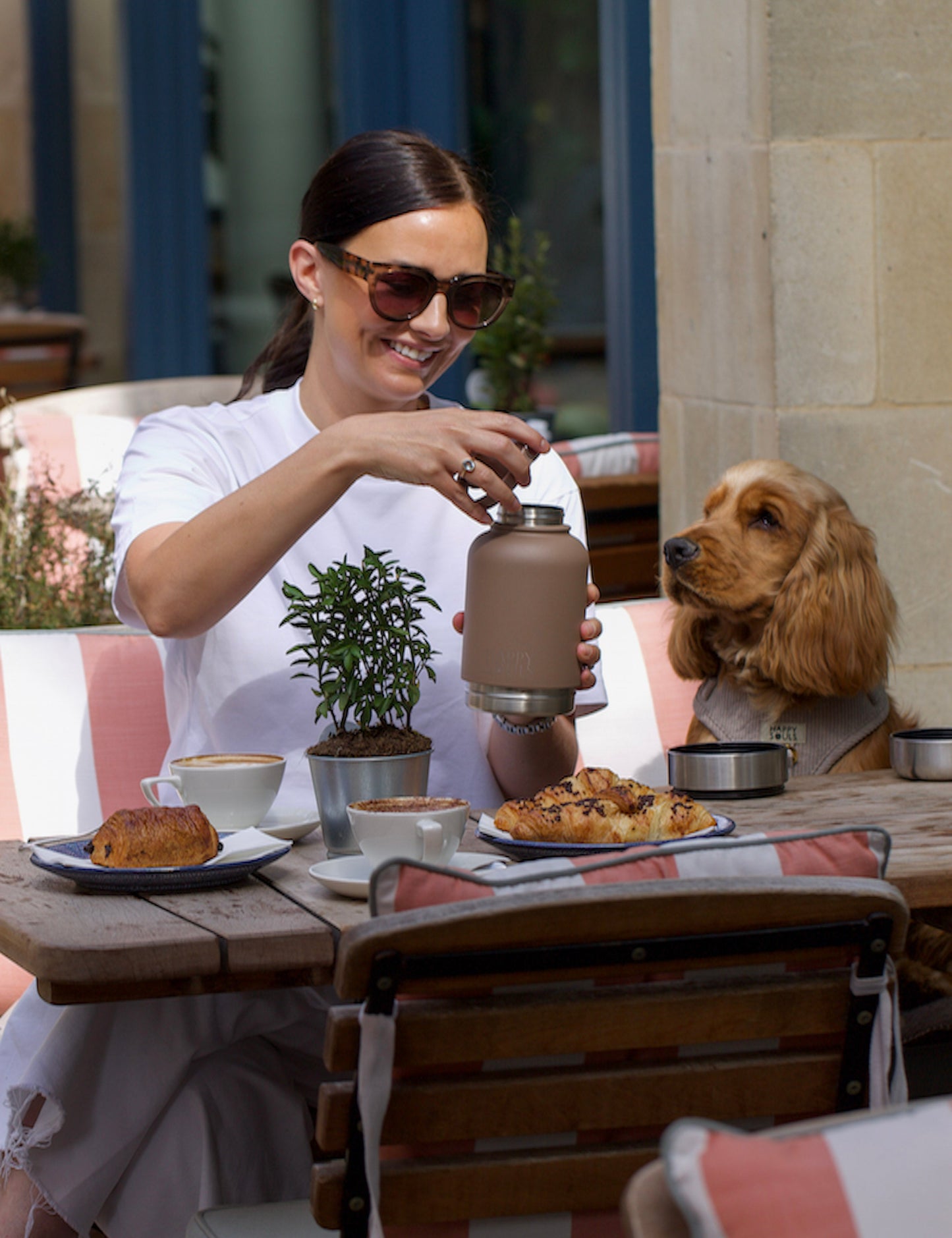 Mocha | Portable Dog Water Bottle with Bowls - For Travel & Hikes