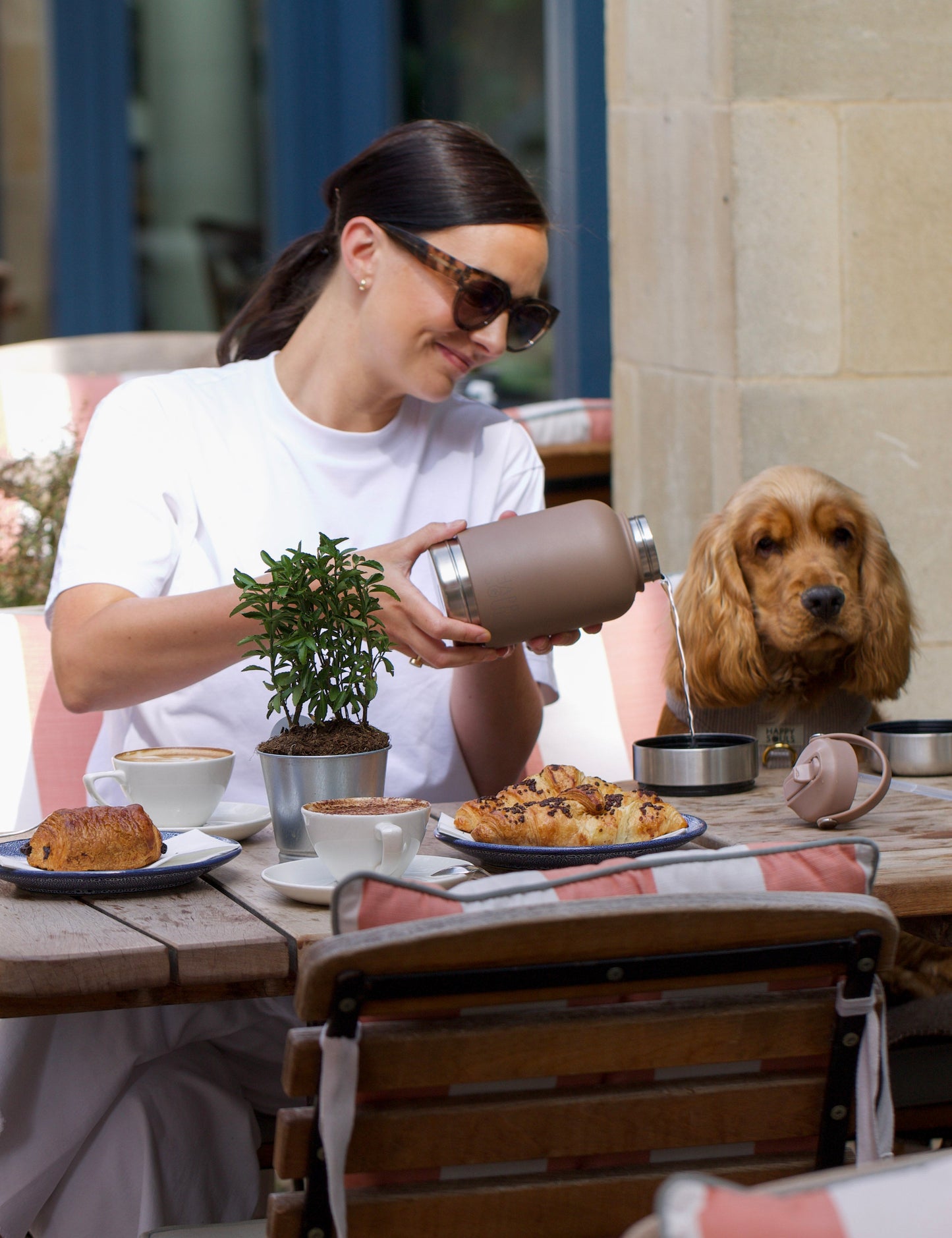 Mocha | Portable Dog Water Bottle with Bowls - For Travel & Hikes