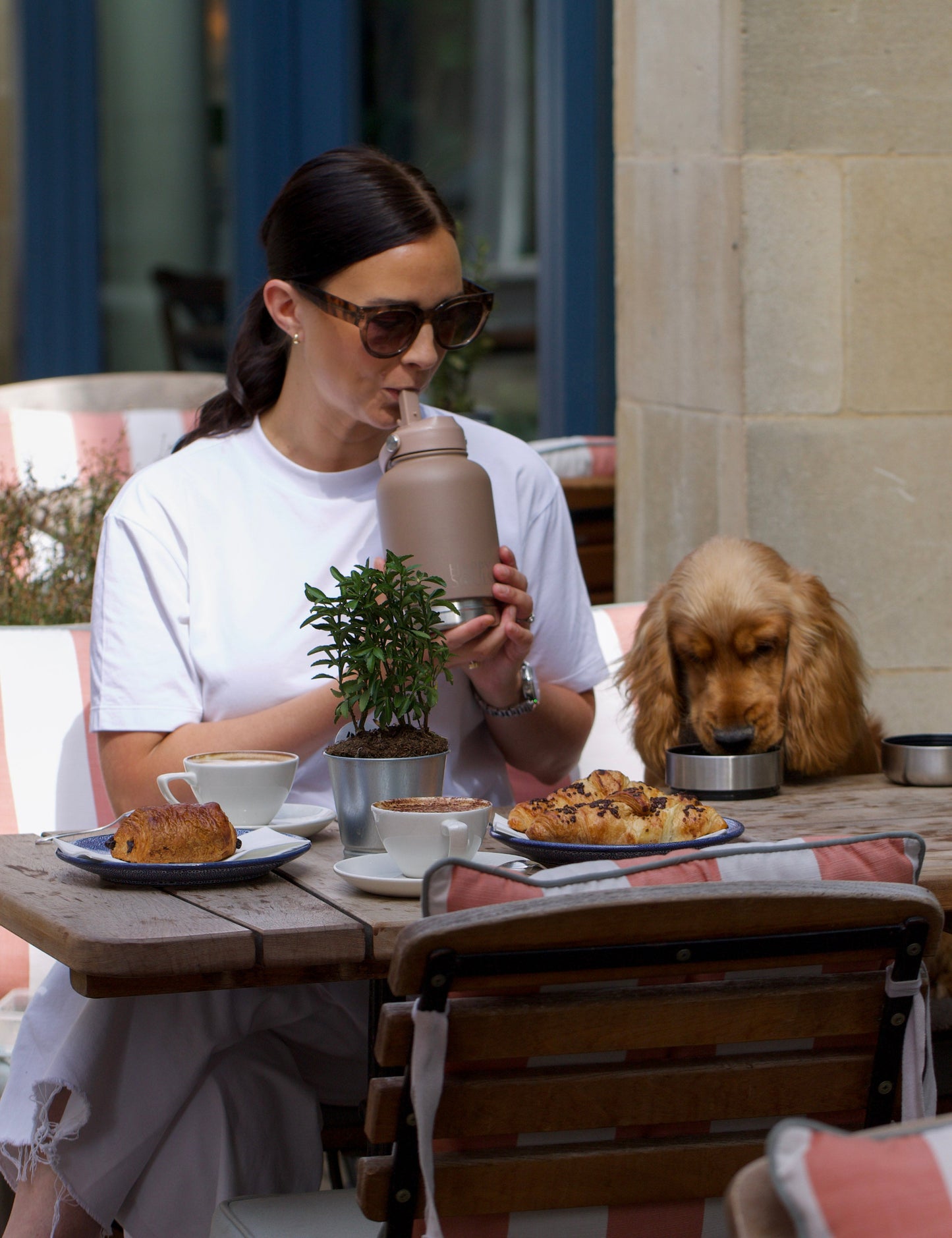 Mocha | Portable Dog Water Bottle with Bowls - For Travel & Hikes