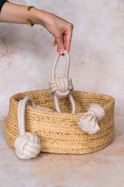 “Dual Loop Ball” Cotton & Hemp Rope Toy