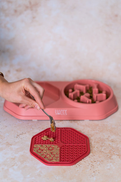 "Terracota Pink" 3 in 1 Slow Feeder Bowl