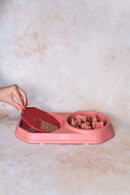 "Terracota Pink" 3 in 1 Slow Feeder Bowl